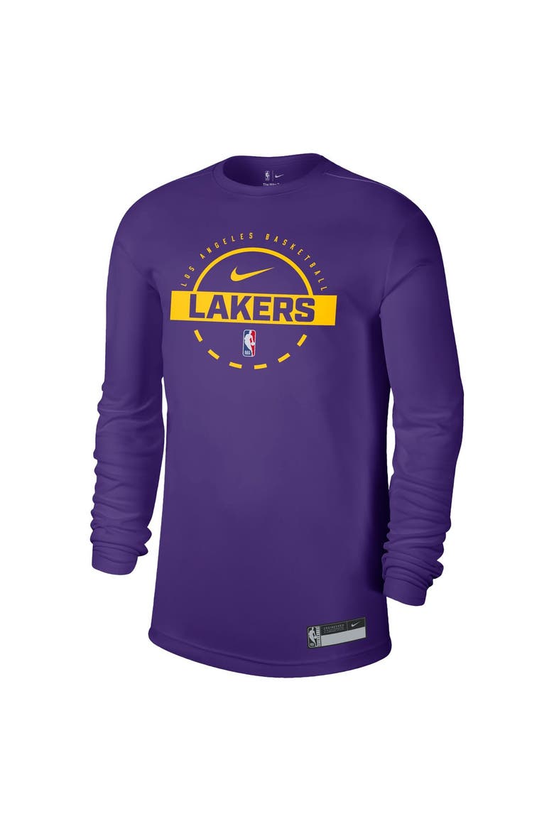 Men's Nike Purple Los Angeles Lakers 2025/26 On-Court Flare Dri-FIT Practice Long Sleeve Tri-Blend T-Shirt, Alternate, color, Purple