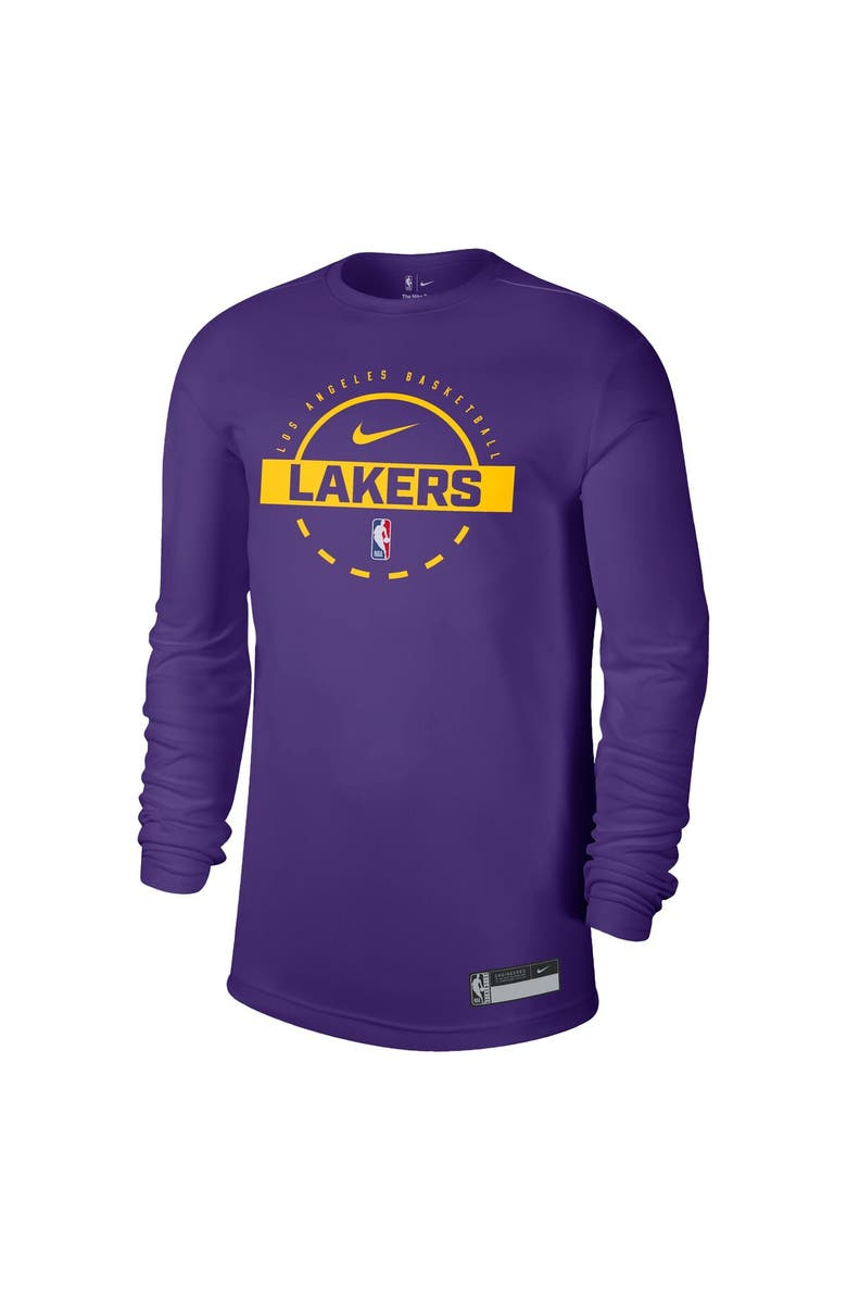 Nike Men's Nike Purple Los Angeles Lakers 2025/26 On-Court Flare Dri-FIT Practice Long Sleeve Tri-Blend T-Shirt, Alternate, color, Purple