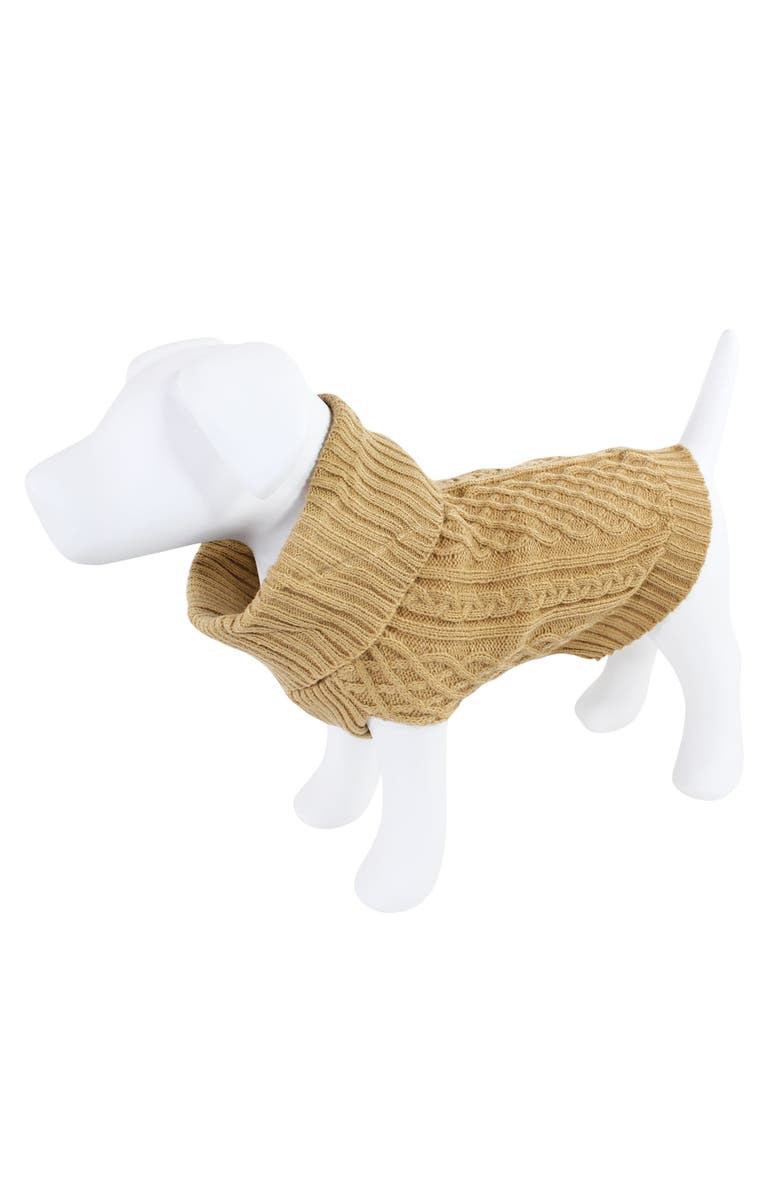 Luvable Friends Pet Sweater, Main, color, Camel