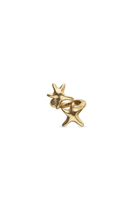 Gold-Tone Double Star Ring