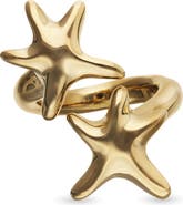 UNODE50 Gold-Tone Double Star Ring
