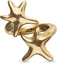 UNODE50 Gold-Tone Double Star Ring