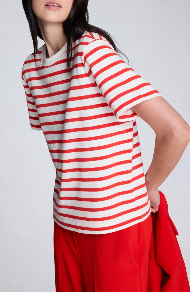 Kenneth Cole Stripe Boxy T-Shirt, Alternate, color, 