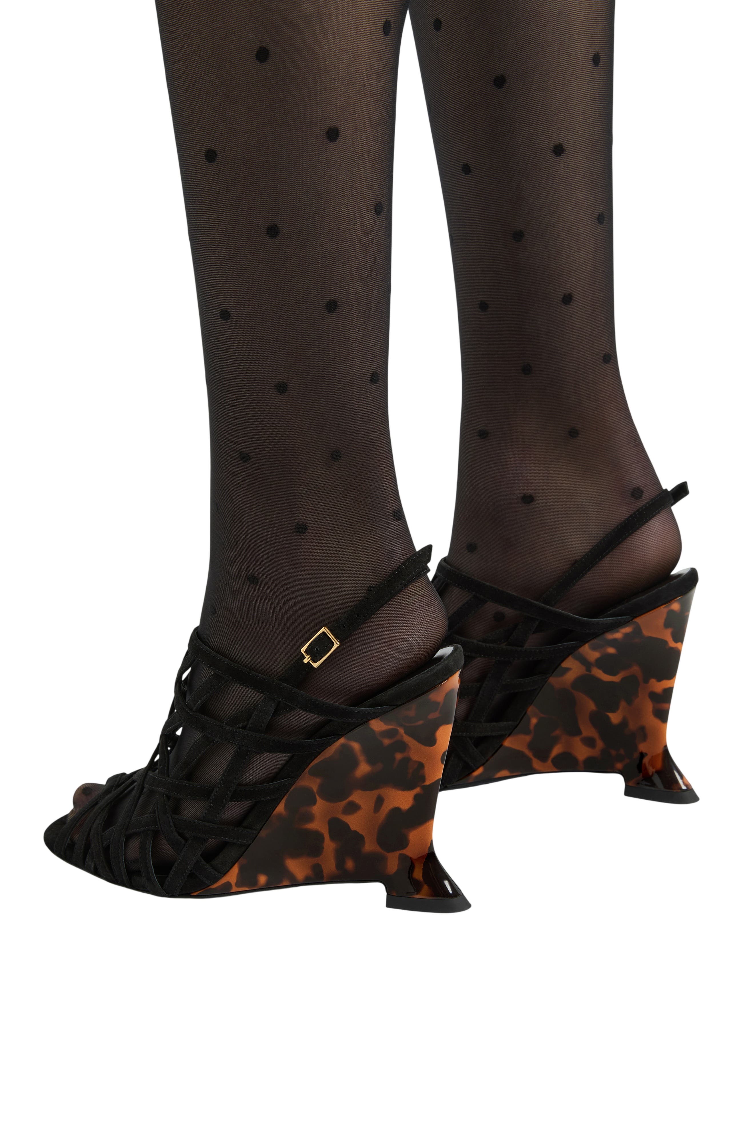 Wedge Cage Sandals in Suede, Alternate, color, multicolor