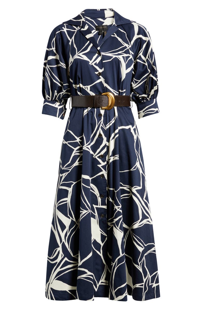 Donna Karan New York Abstract Print Belted Shirtdress, Alternate, color, Nightfall/ Pristine