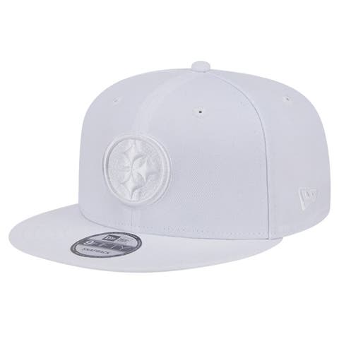 Men's New Era Pittsburgh Steelers Main White on White 9FIFTY Snapback Hat