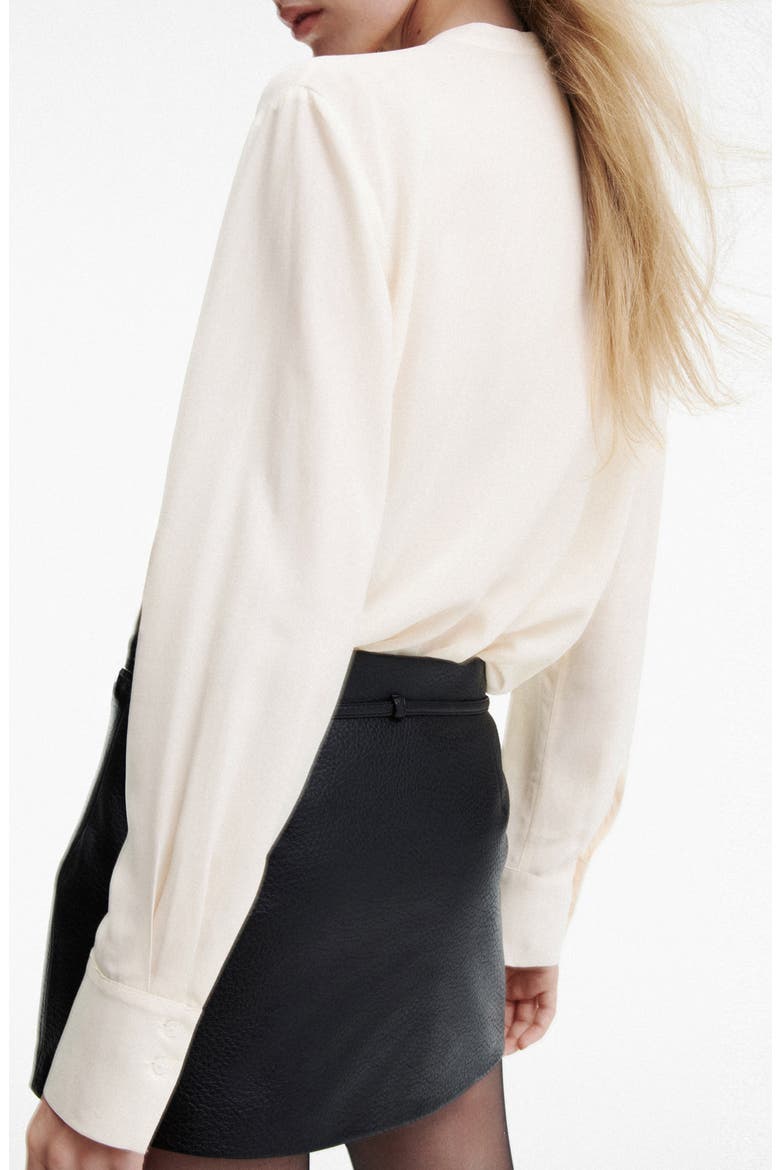 Russo Ruffle Button Shirt, Alternate, color, ECRU