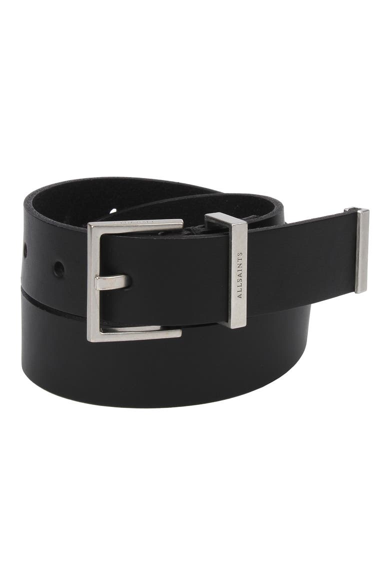 Leather Belt, Alternate, color, BLACK
