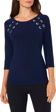 Chaus Grommet Accent Cutout Top