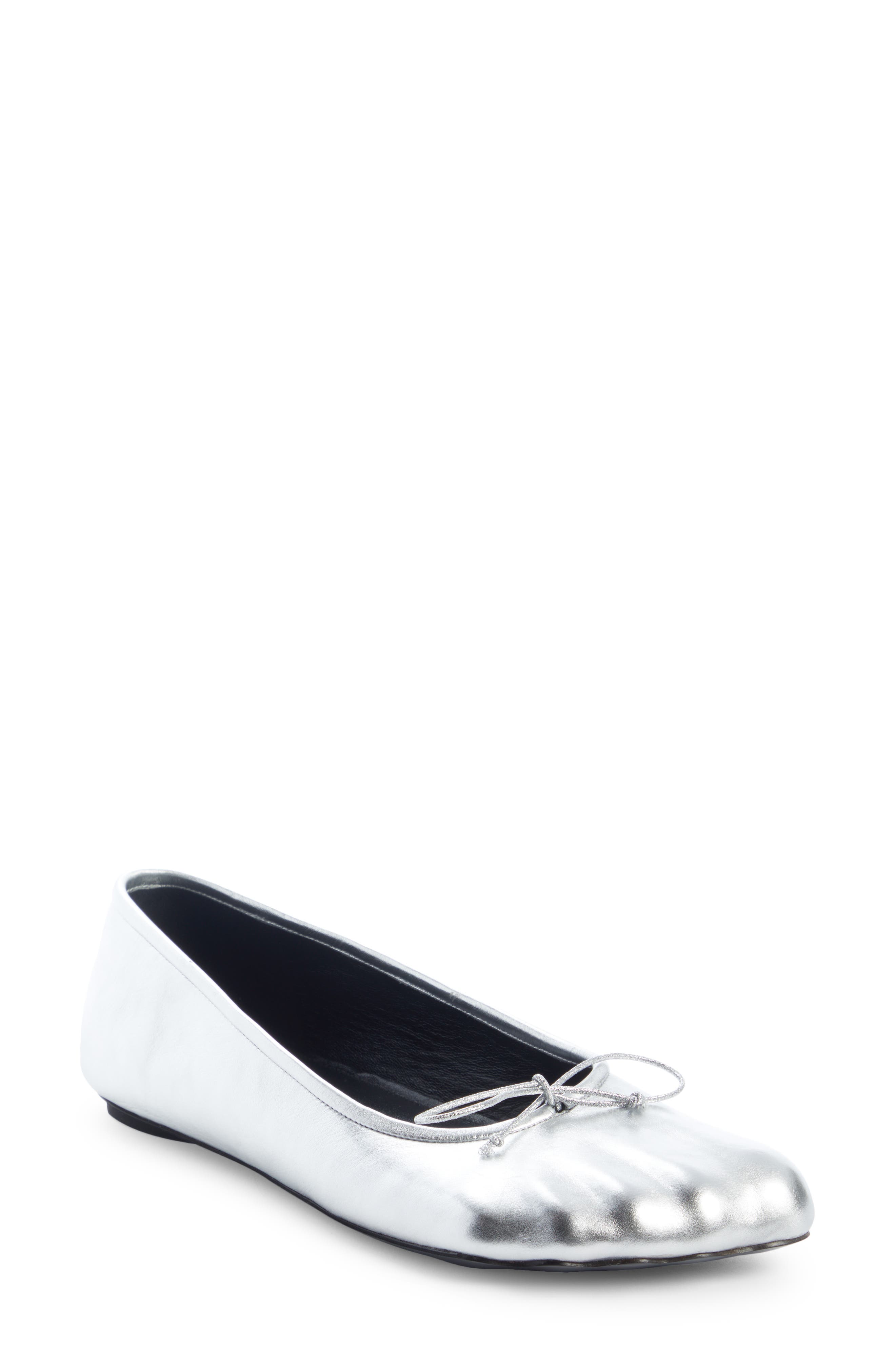 Balenciaga Fetish Metallic Ballerina Flat, Main, color, 