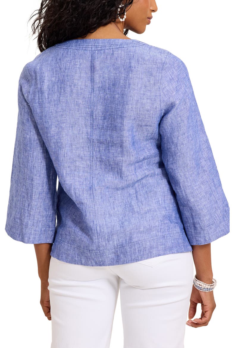 Coastalina Linen Top, Alternate, color, BOLD BLUE