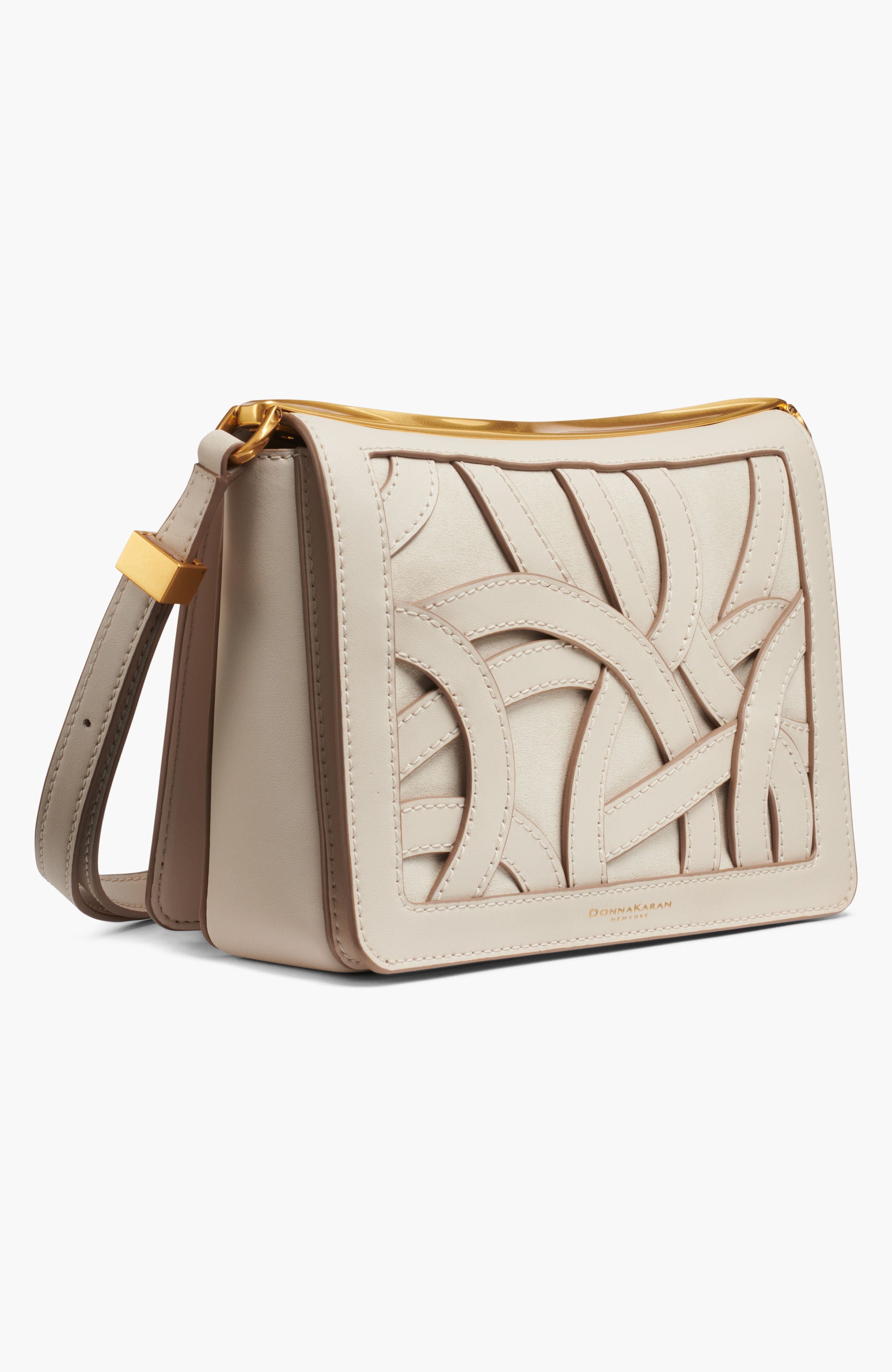 Donna Karan New York Jericho Woven Floral Shoulder, Alternate, color, Sand