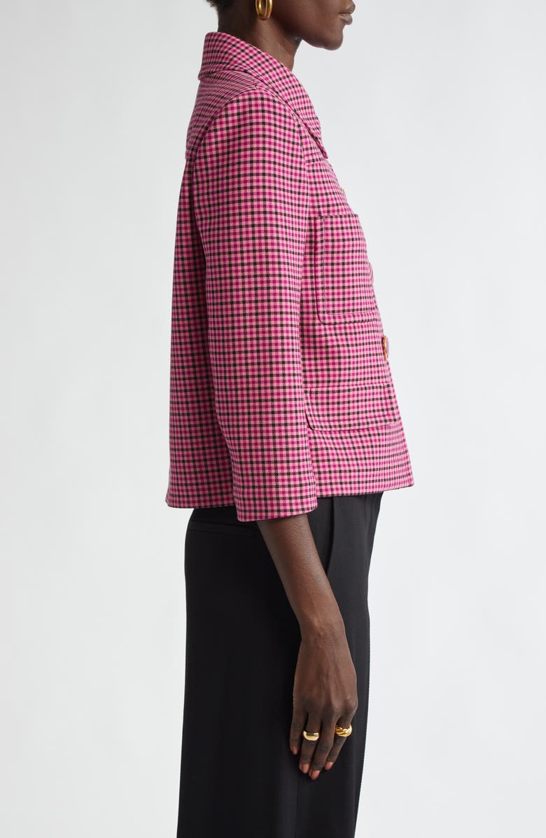 ST. JOHN Mini Plaid Tweed Crop Jacket, Alternate, color, 