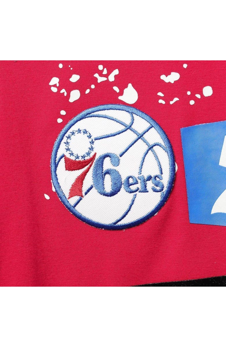 FISLL Men's FISLL Red Philadelphia 76ers Confetti T-Shirt, Alternate, color, 