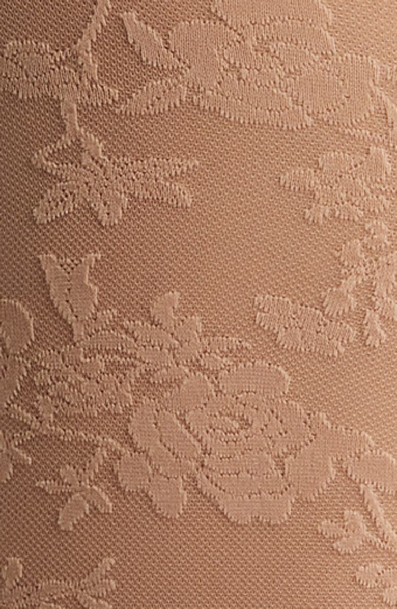 Wolford Floral Tights, Alternate, color, Almond