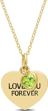 Julianna B. LOVE YOU FOREVER Heart Necklace Plated Silver