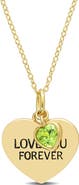 Julianna B. LOVE YOU FOREVER Heart Necklace Plated Silver