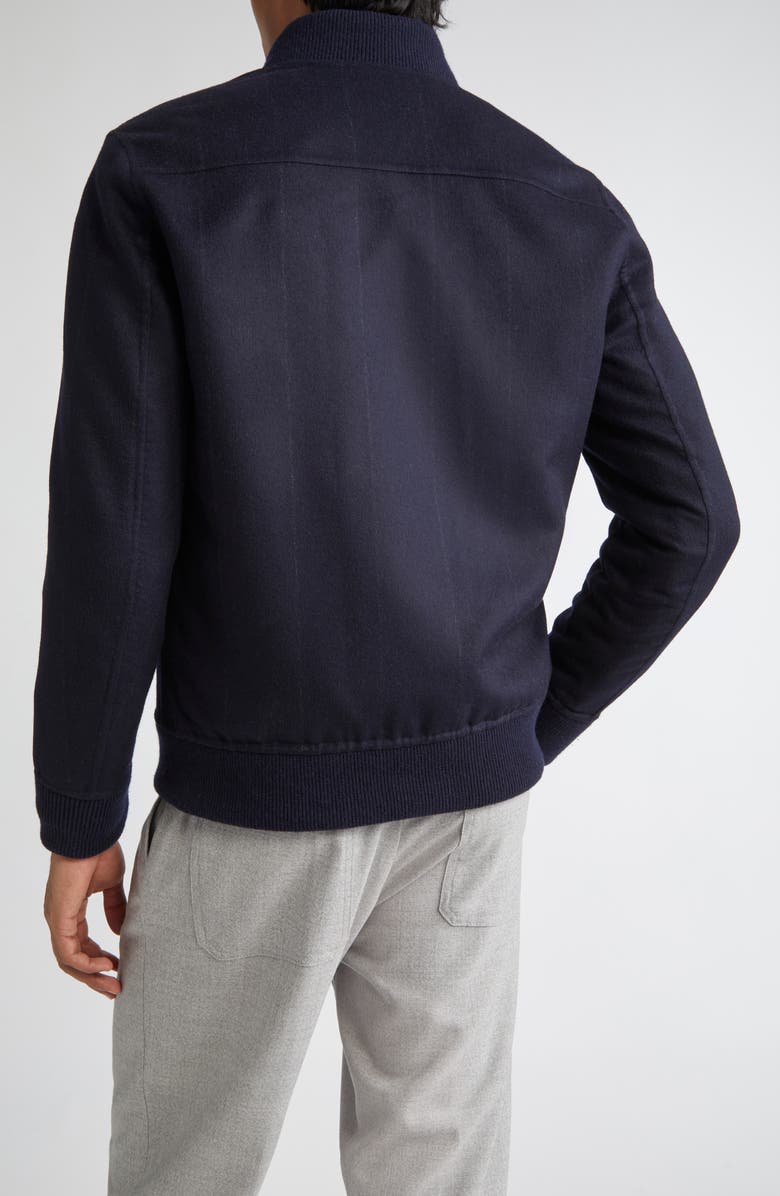 Eleventy Wool Bomber Jacket, Alternate, color, 11 Navy Blue