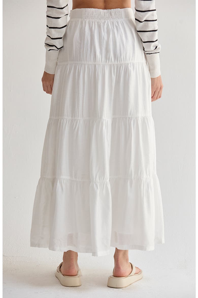 Tiered Tencel Maxi Skirt, Alternate, color, White