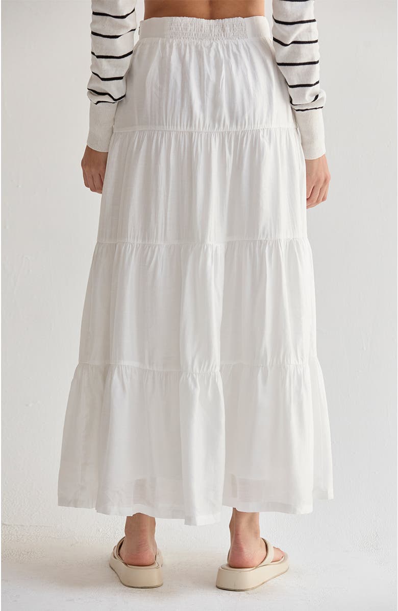 CRESCENT Tiered Tencel Maxi Skirt, Alternate, color, White