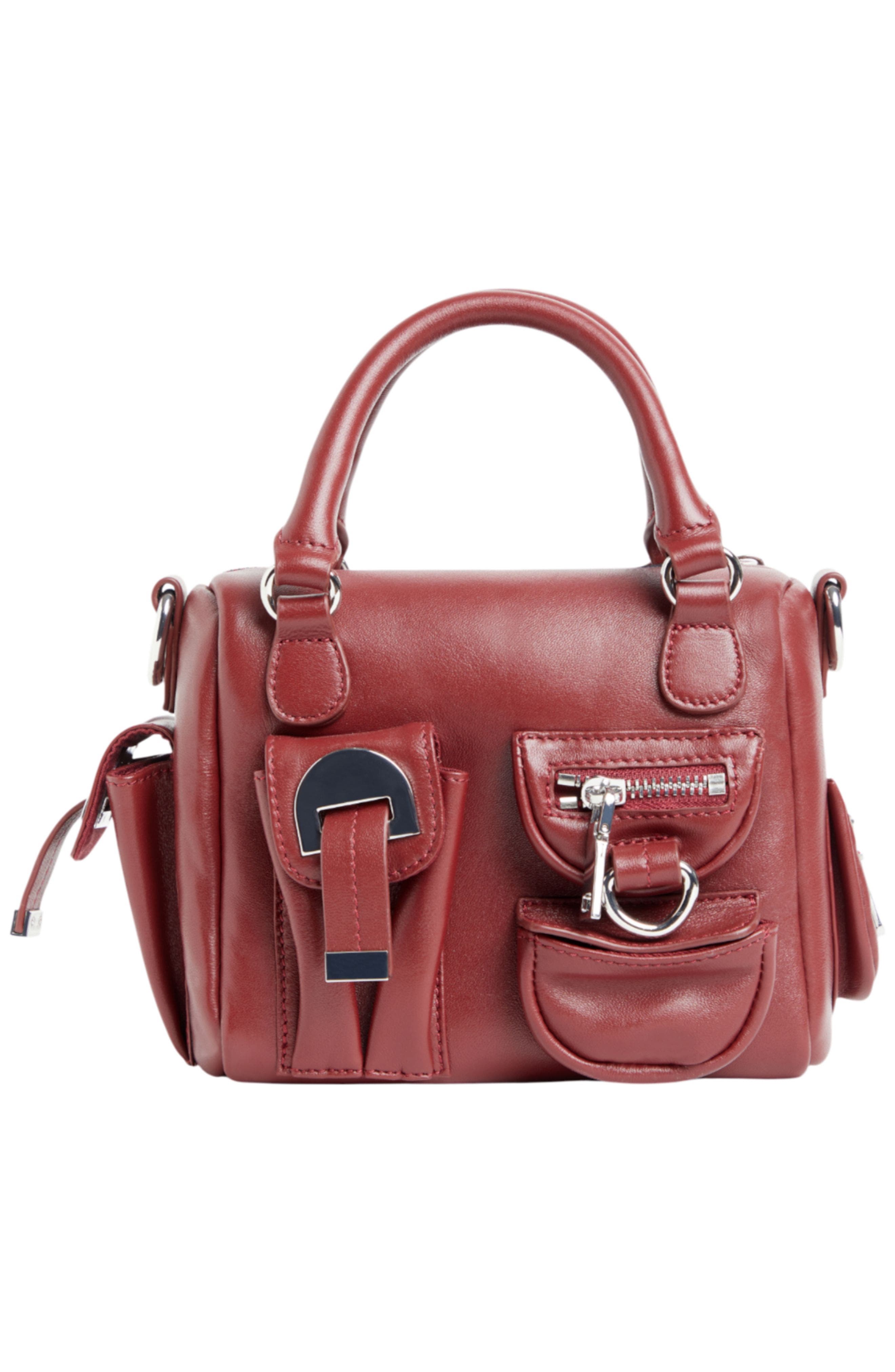 Mini Leather Cargo Bag, Alternate, color, Oxblood
