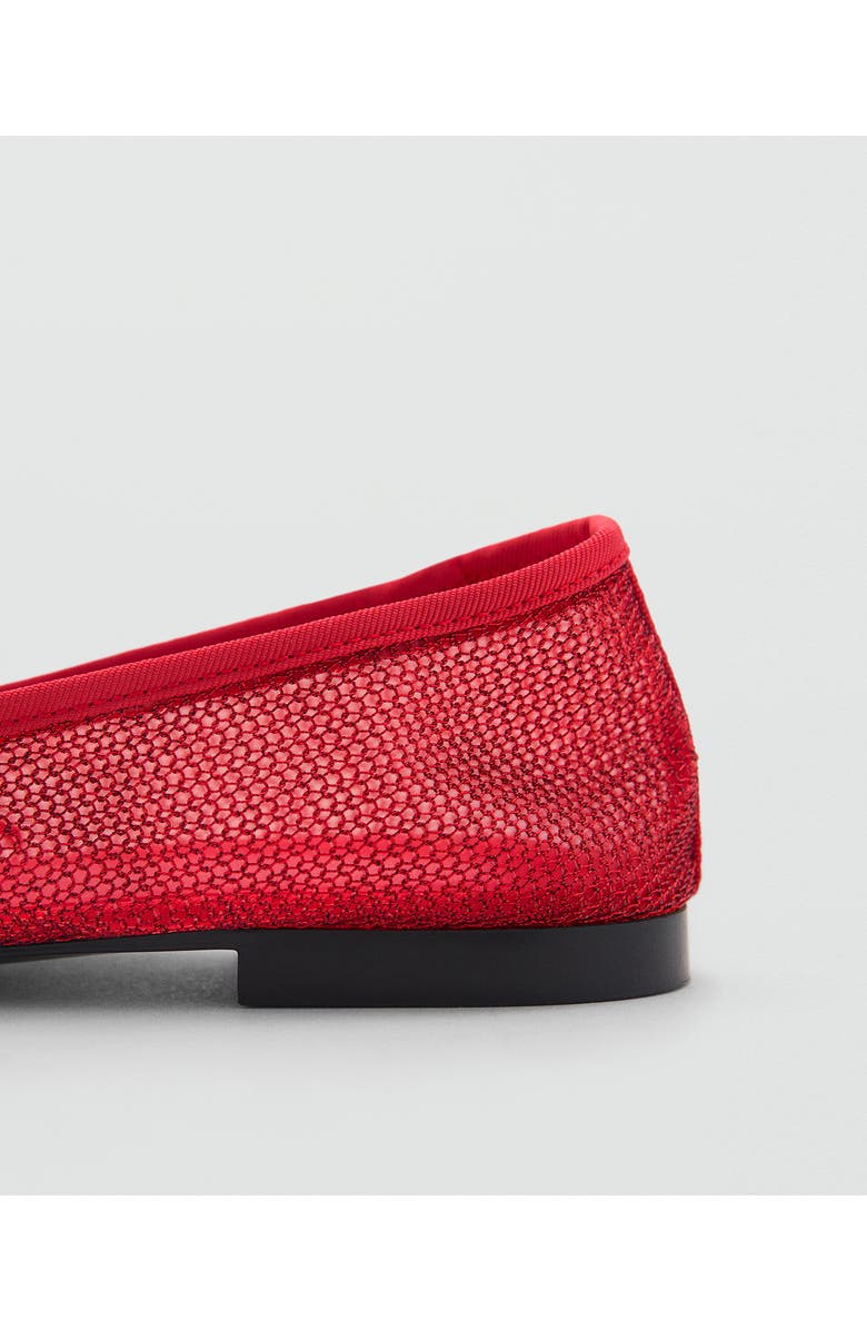 MANGO Mesh Ballerina Flat, Alternate, color, Red