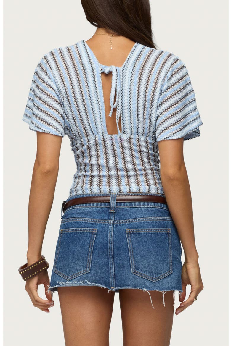 Alwyn Zigzag Flutter Sleeve Top, Alternate, color, LIGHT-BLUE