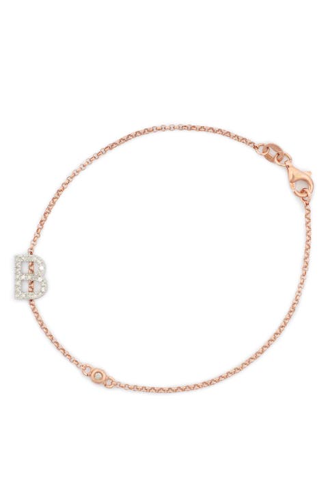 Diamond Initial Bezel Bracelet