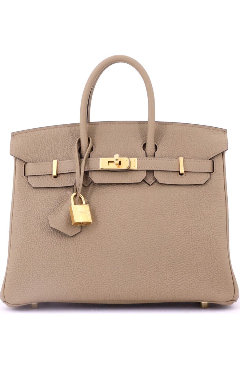 Pre-Owned Hermes Birkin Handbag Brown Togo with Gold Hardware 25, Main, color,