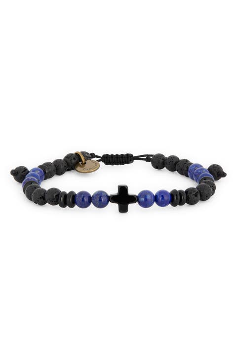 Men's Black Onyx Cross Bracelet