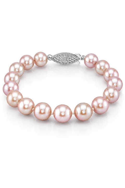 8.5-9.5mm Pink Freshwater Pearl Bracelet - AAA Quality