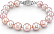 The Pearl Source 8.5-9.5mm Pink Freshwater Pearl Bracelet - AAA Quality