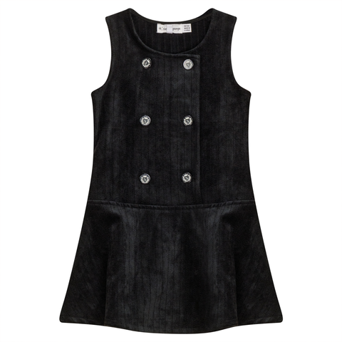 Striped Velour Jumper with Ruffle (Toddler, Little Kid & Big Kid)