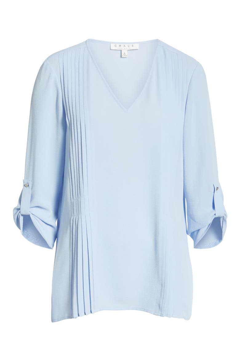 Roll-Tab Pintuck Blouse, Alternate, color, POWDER LIL