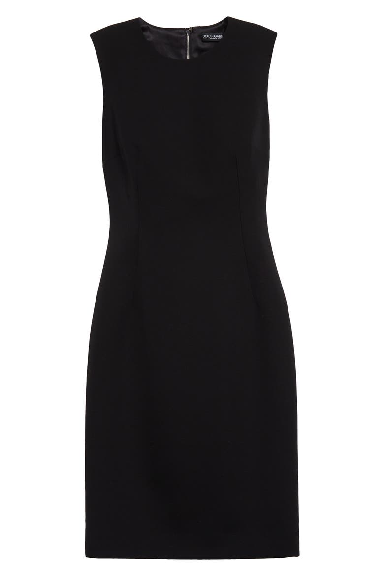 Lana Sleeveless Virgin Wool Sheath Dress, Alternate, color, N0000 NERO