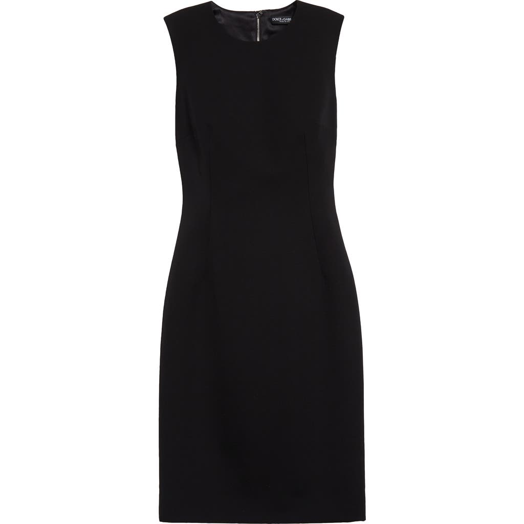 Dolce & Gabbana Dolce&gabbana Lana Sleeveless Virgin Wool Sheath Dress In N0000 Nero