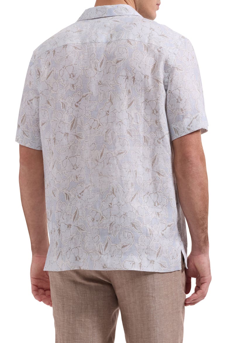 Jackson Shaped Fit Floral Linen Camp Shirt, Alternate, color, AIR BLUE