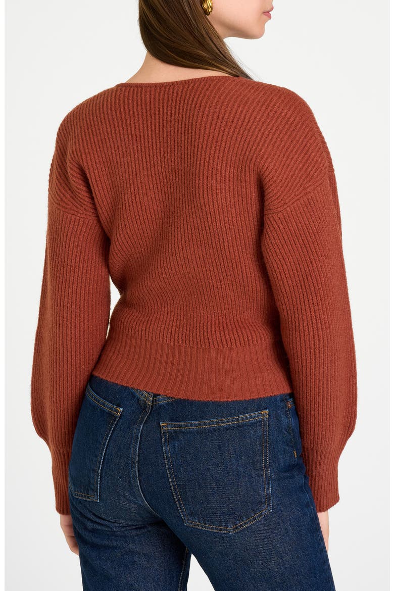 Terri Bouclé Rib Wrap Sweater, Alternate, color, BURNT SIENNA