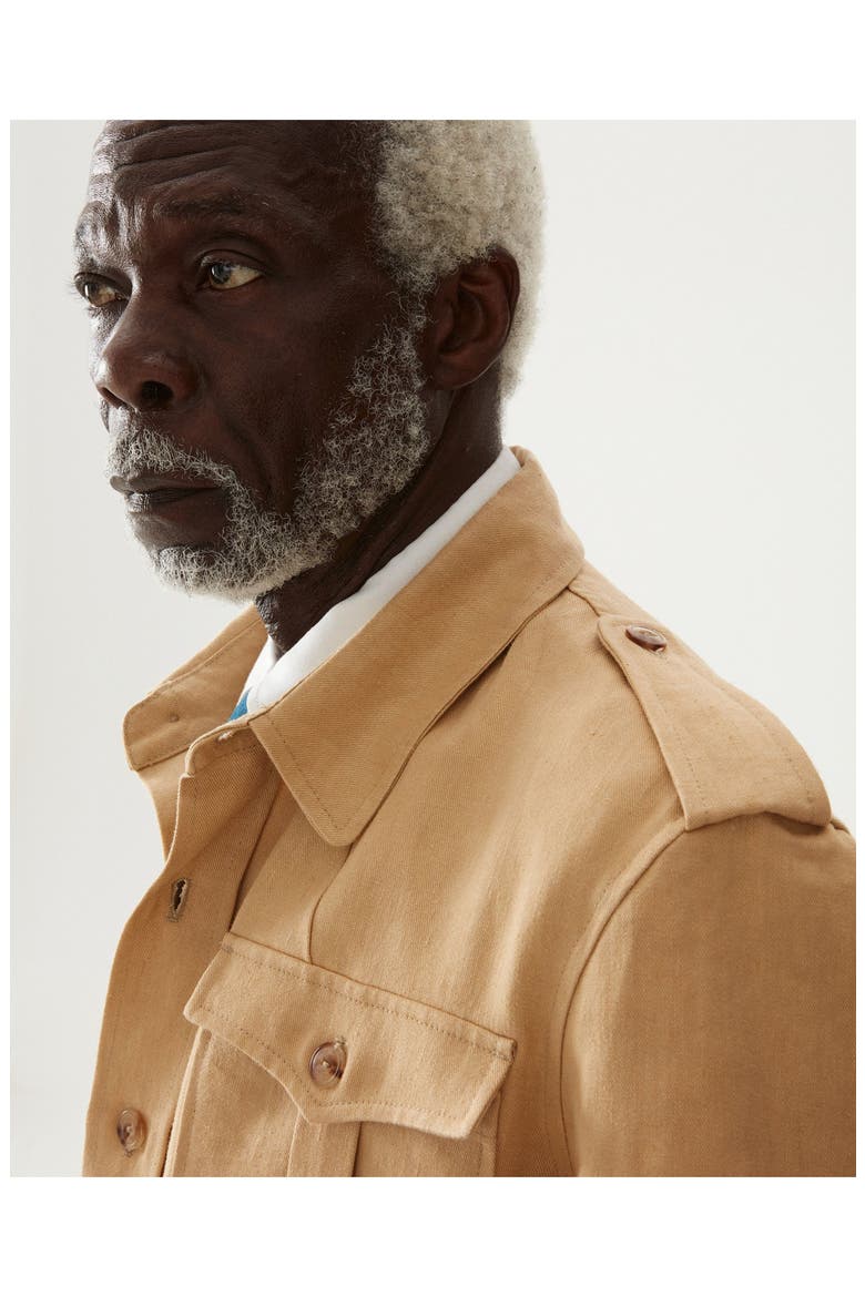 Owen Linen Safari Jacket, Alternate, color, Camel