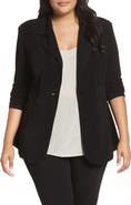 Vikki Vi One-Button Stretch Knit Blazer
