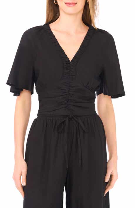 Parker Ruched V-Neck Top