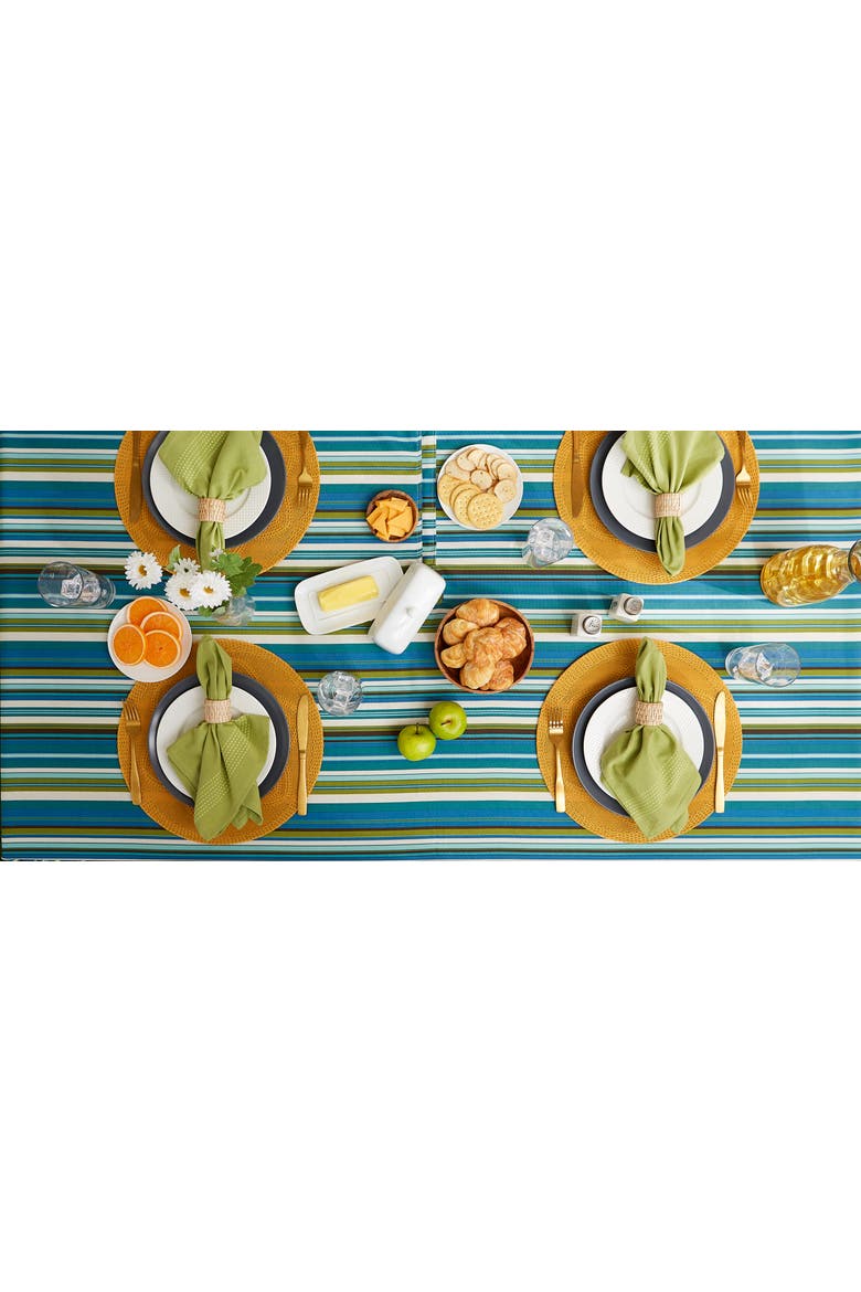 Beachy Stripe Print Outdoor Tablecloth With Zipper 60x120, Alternate, color, Beachy Stripe