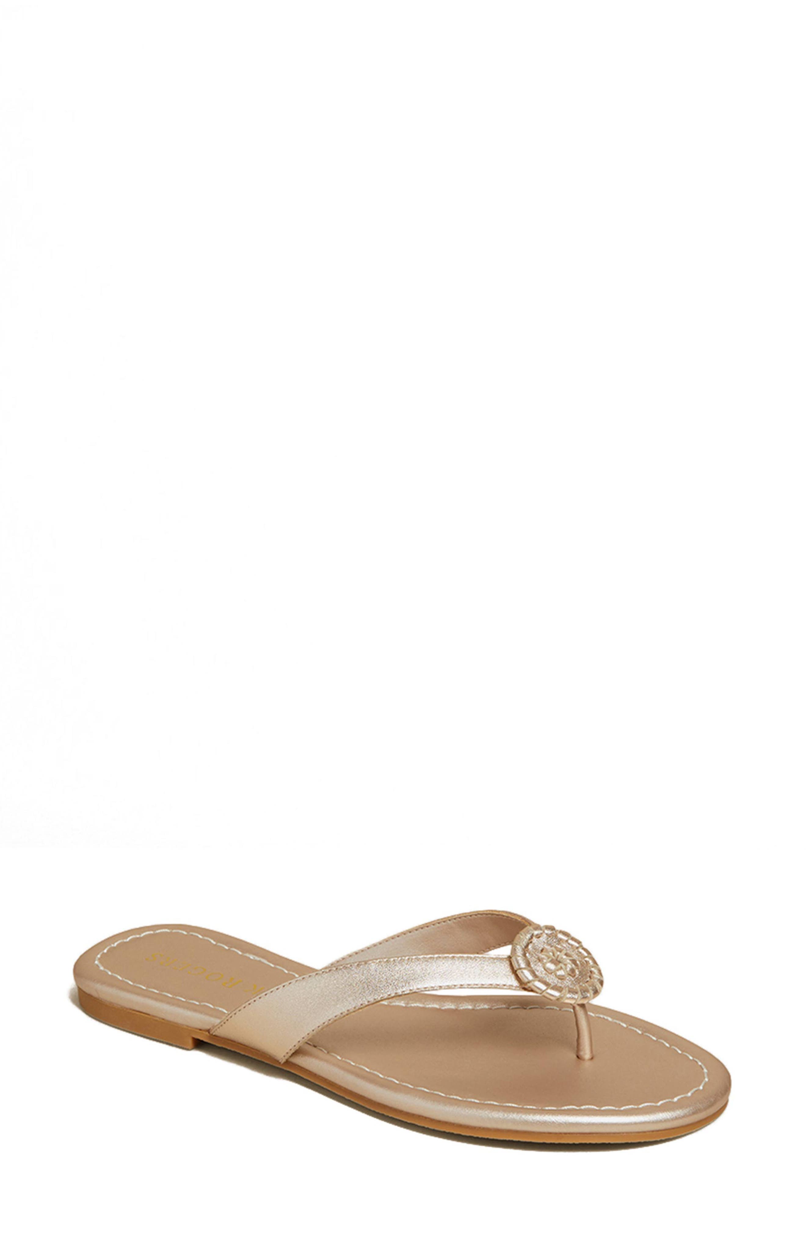 Rowan Flip Flop, Main, color, PLATINUM LEATHER