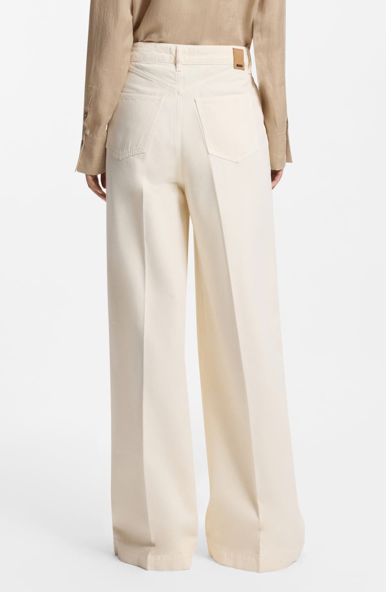 BOSS Essential High Waist Wide Leg Jeans, Alternate, color, Soft Cream