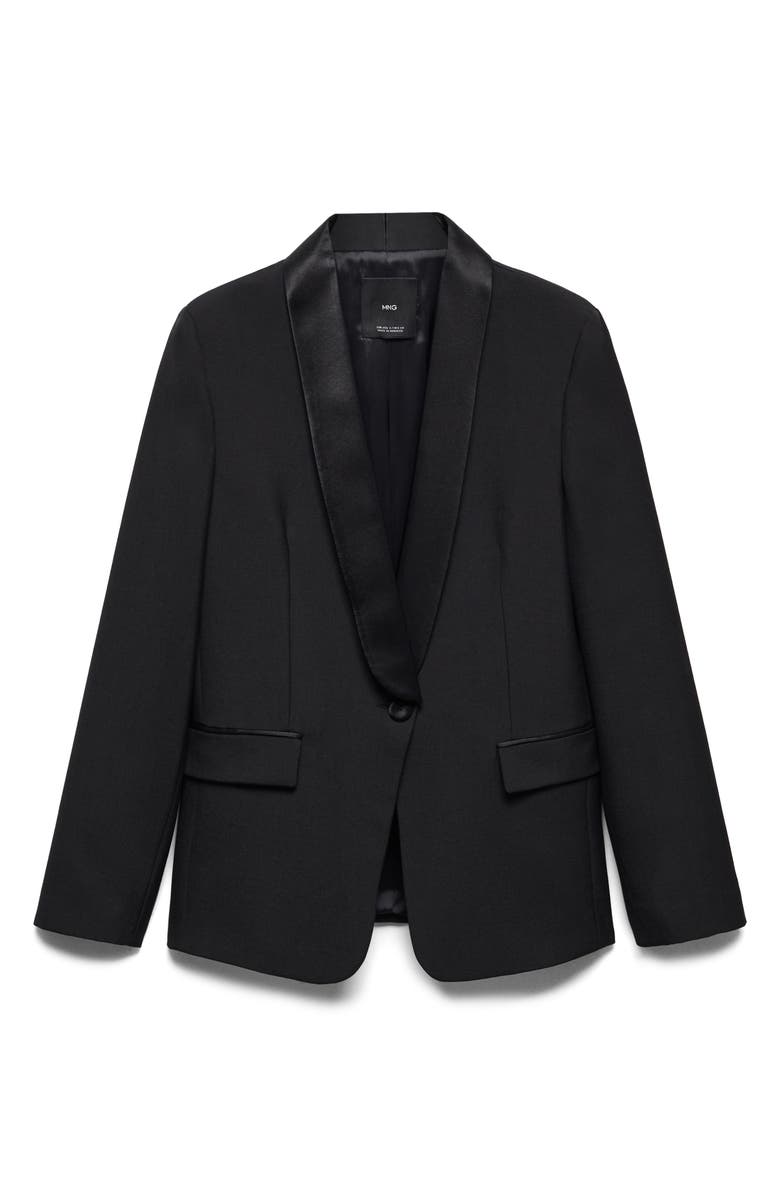 MANGO Satin Lapel Blazer, Alternate, color, 