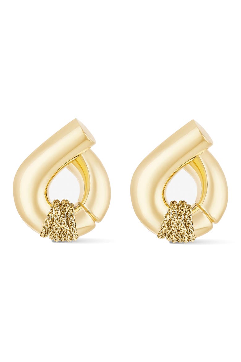 Oera Chain Hoop Earrings, Alternate, color, YELLOW GOLD