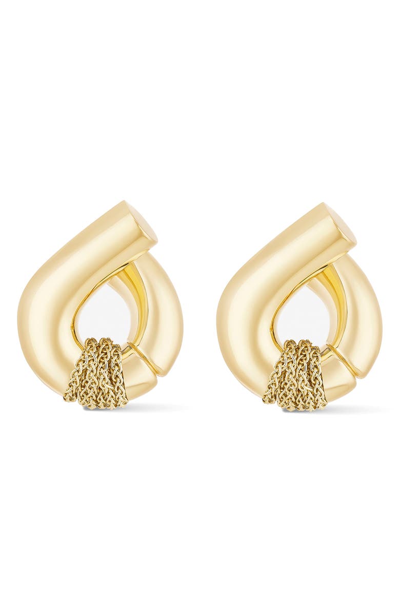 TABAYER Oera Chain Hoop Earrings, Alternate, color, Yellow Gold