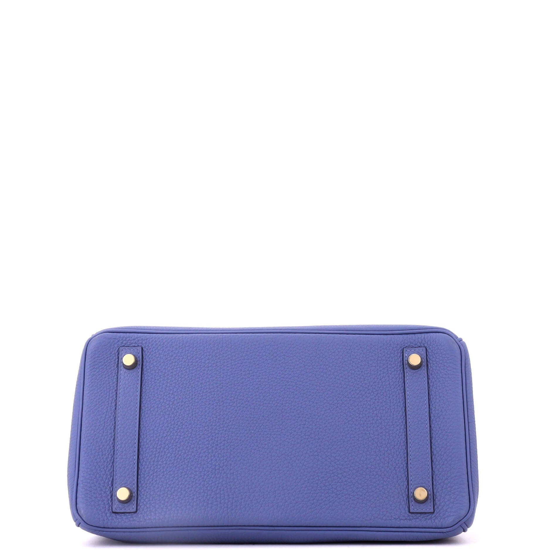 Pre-Owned Hermes Birkin Handbag Blue Togo with Gold Hardware 30, Alternate, color, Bleu Brighton