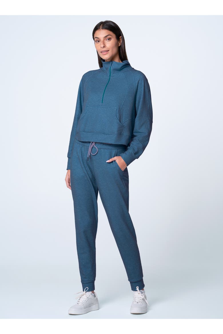 Renew 1/4 Zip Heather Long Sleeve, Main, color, Navy