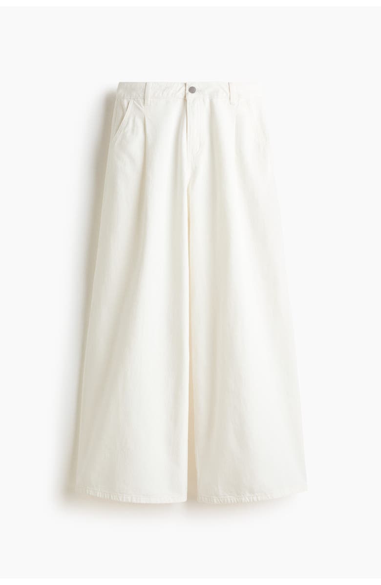 H&M Wide Regular Waist Jeans, Alternate, color, Cream